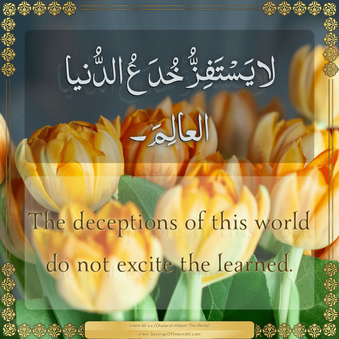 The deceptions of this world do not excite the learned.
